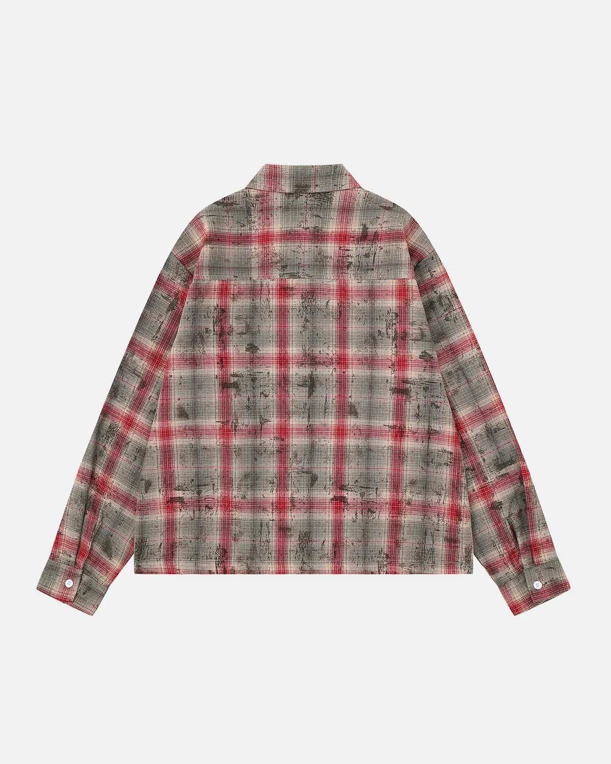 Omygoods Letter Graphic Plaid Long-Sleeve Shirt