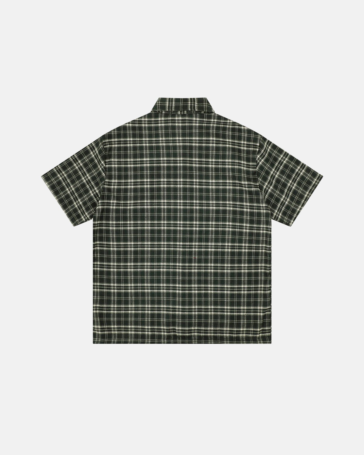 Omygoods Lettering Embroidery Plaid Shirt