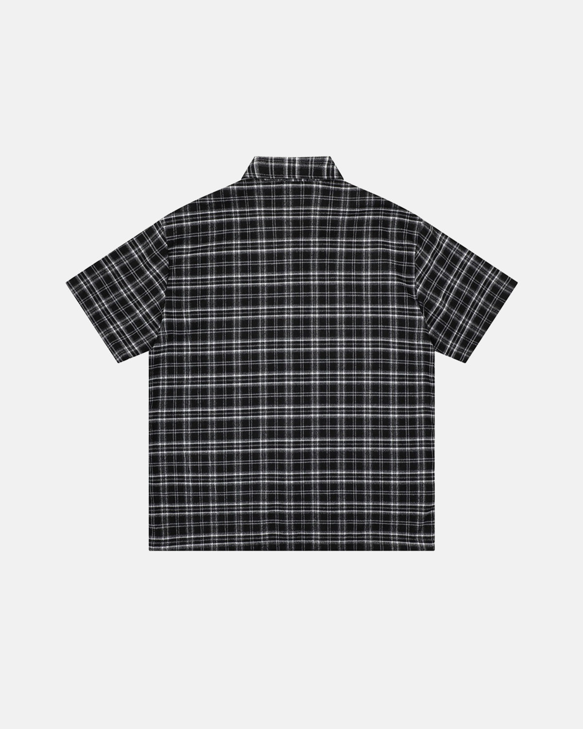 Omygoods Lettering Embroidery Plaid Shirt
