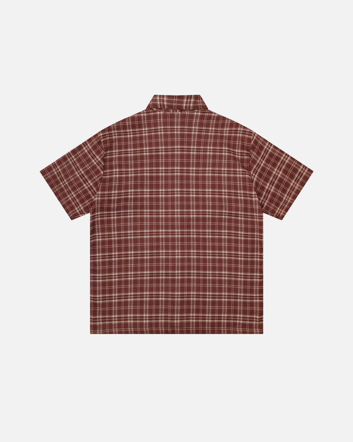 Omygoods Lettering Embroidery Plaid Shirt