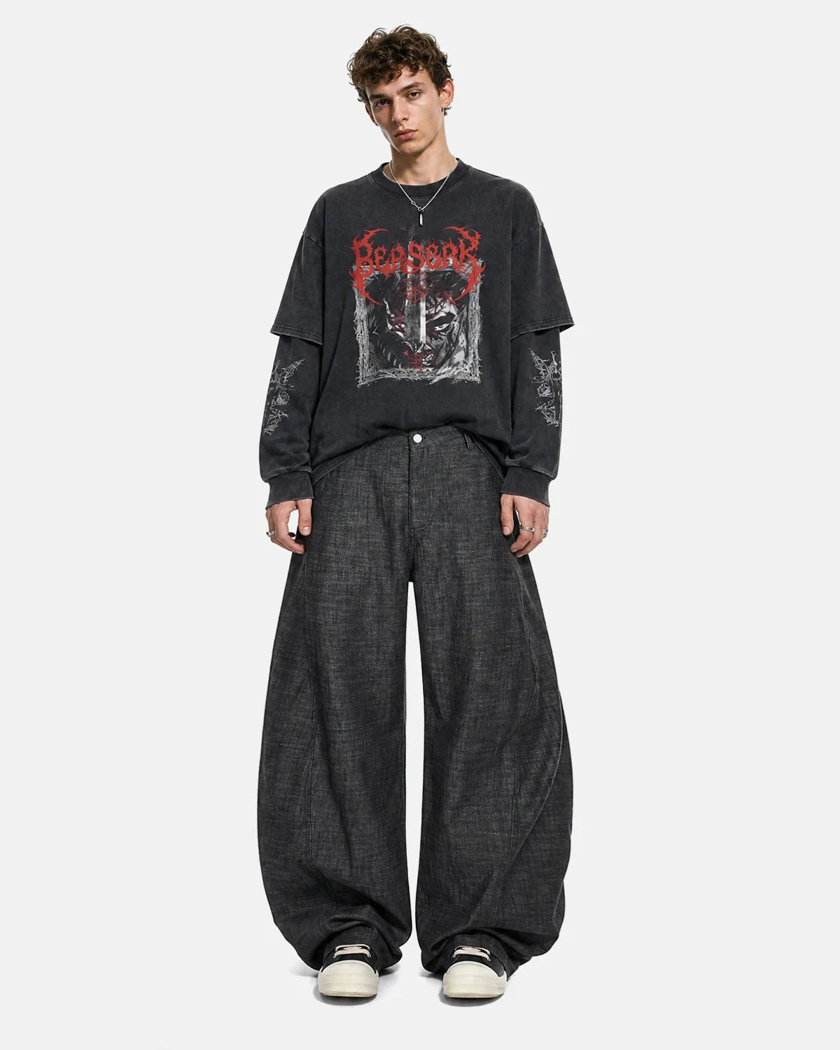 Omygoods Lightweight Raw Barrel Jeans