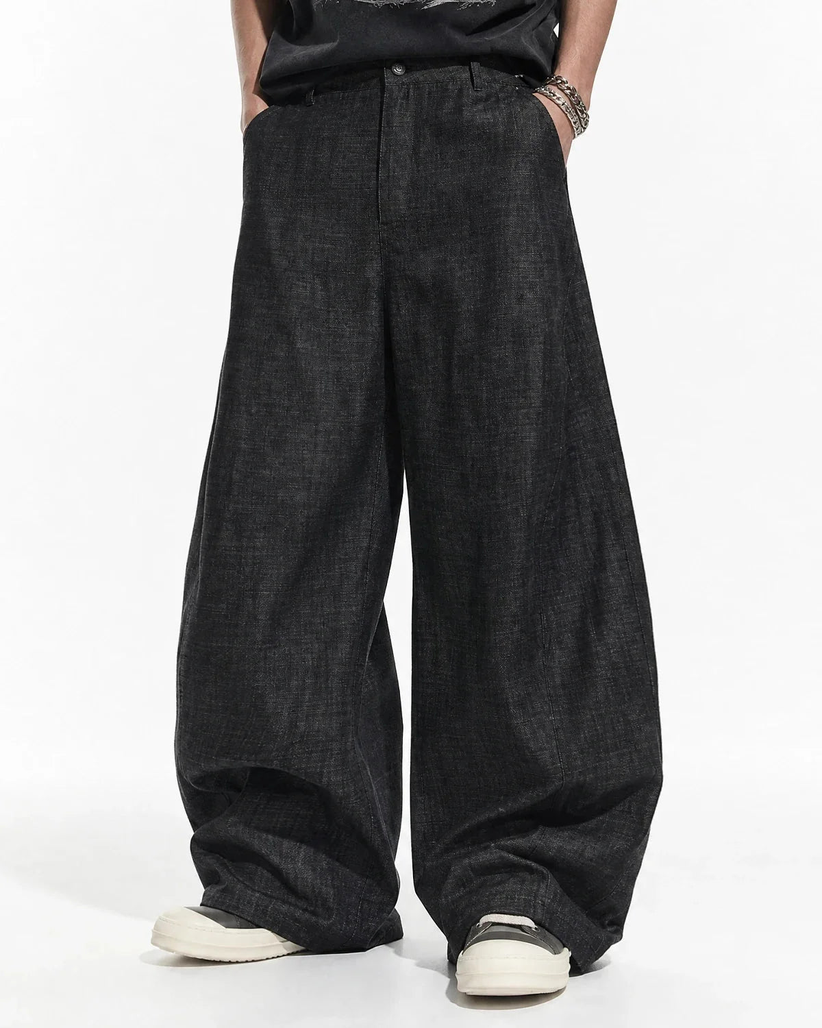 Omygoods Lightweight Raw Barrel Jeans