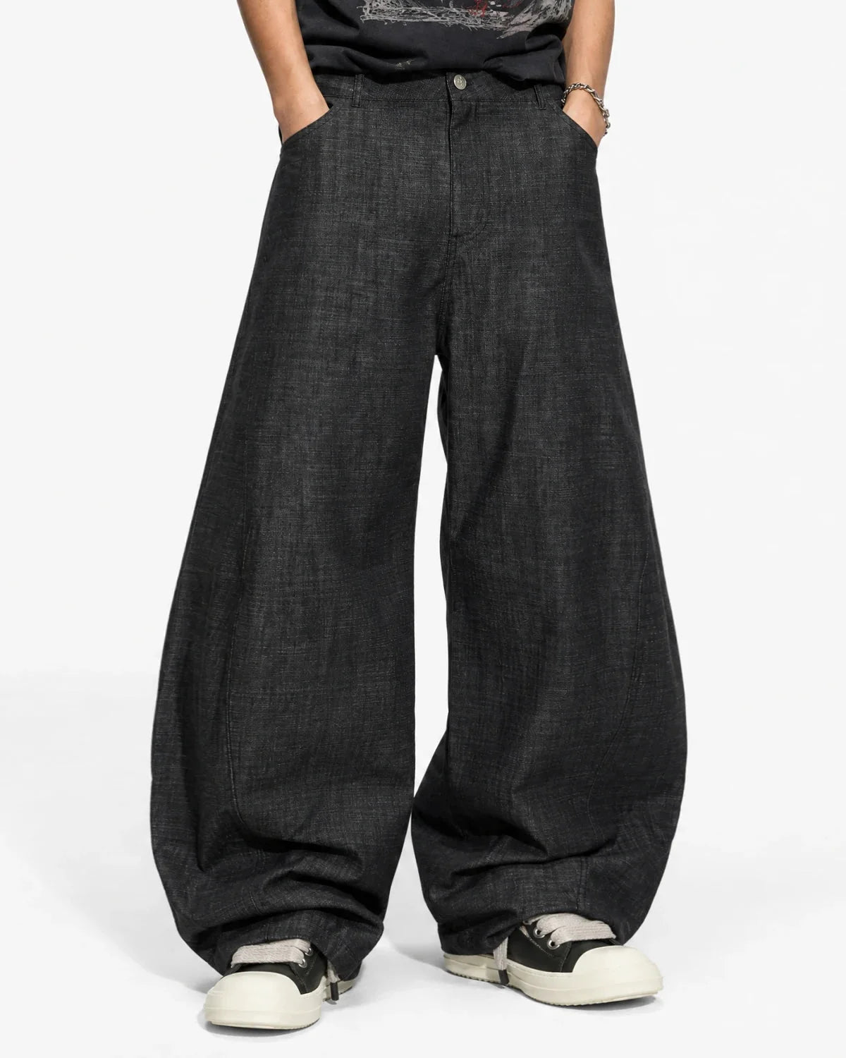 Omygoods Lightweight Raw Barrel Jeans
