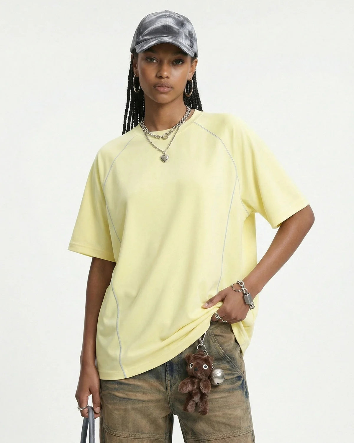 Omygoods Lightweight Stitching Activewear Tee