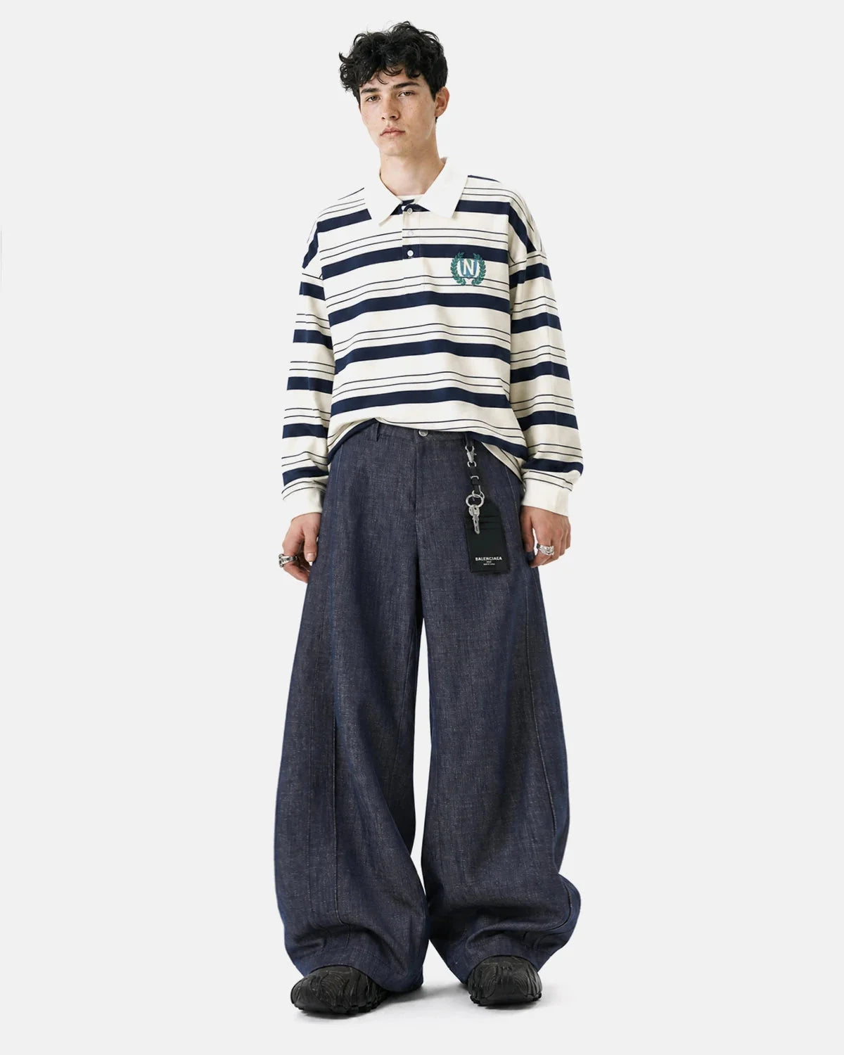 Omygoods Lightweight Structured Barrel Jeans
