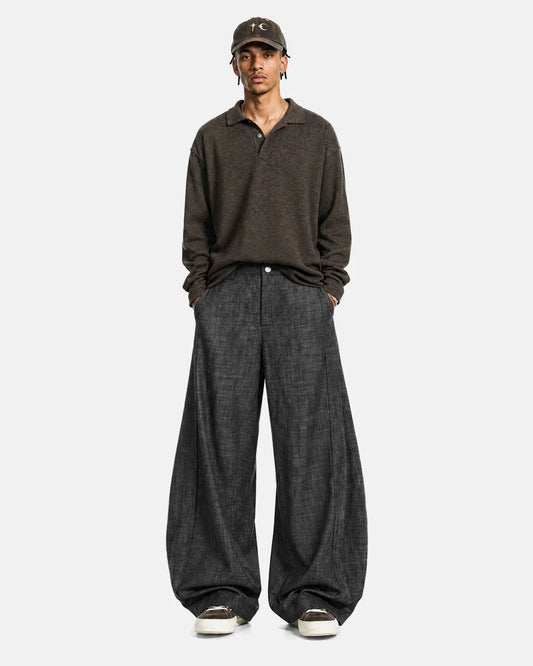 Omygoods Lightweight Structured Barrel Jeans