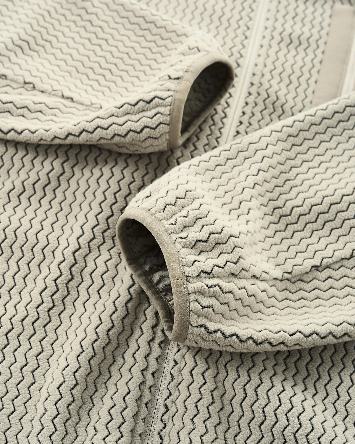Omygoods Lightweight Wave Fleece Zip Up Jacket