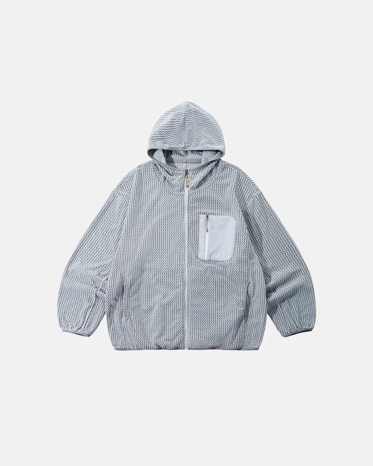 Omygoods Lightweight Wave Fleece Zip Up Jacket