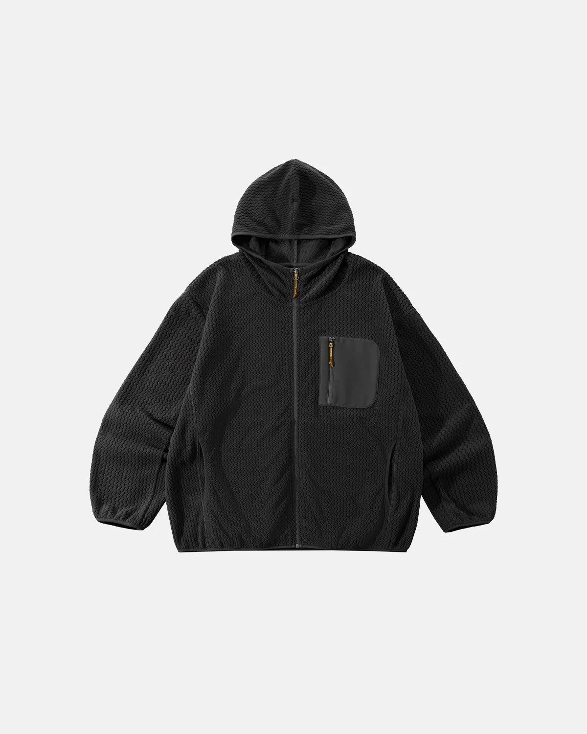 Omygoods Lightweight Wave Fleece Zip Up Jacket