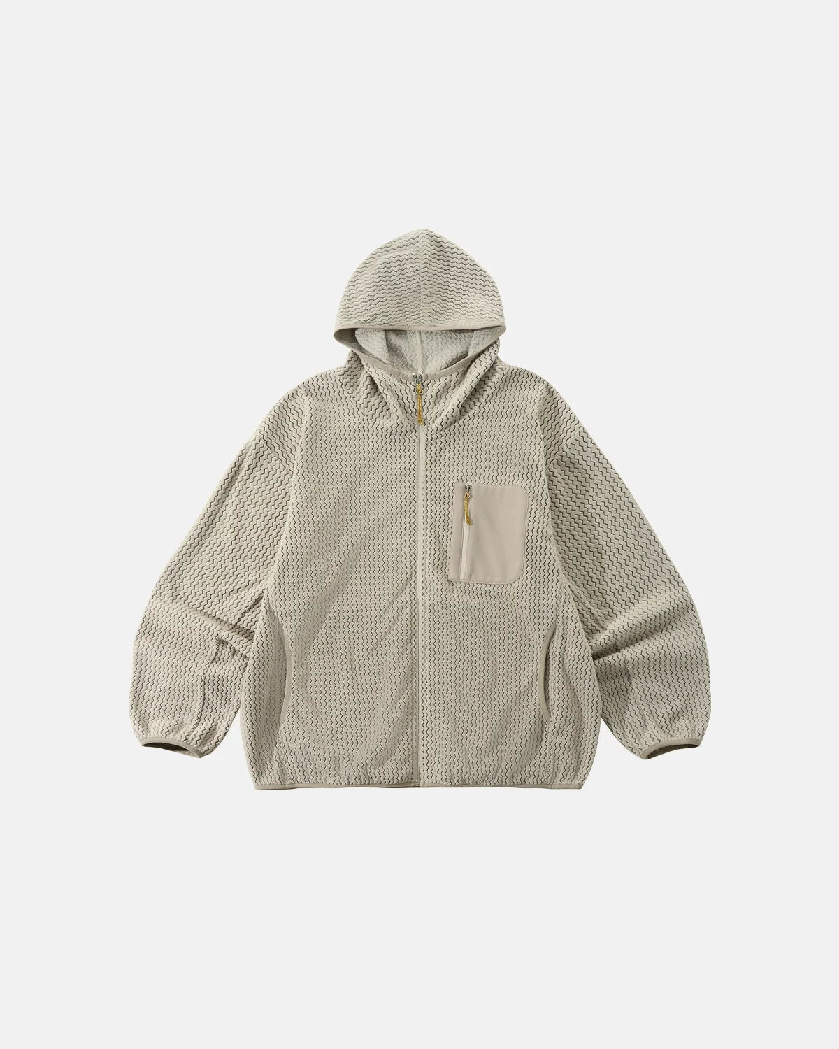 Omygoods Lightweight Wave Fleece Zip Up Jacket
