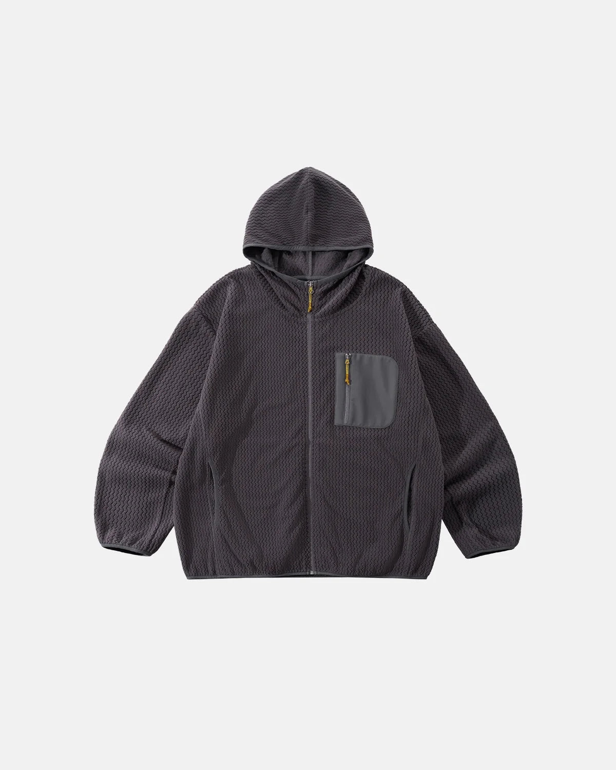 Omygoods Lightweight Wave Fleece Zip Up Jacket