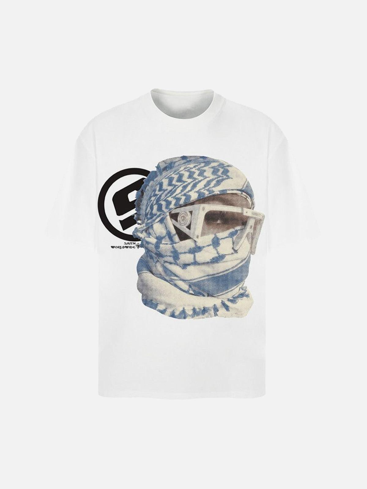 Omygoods Masked Portrait Graphic T-Shirt