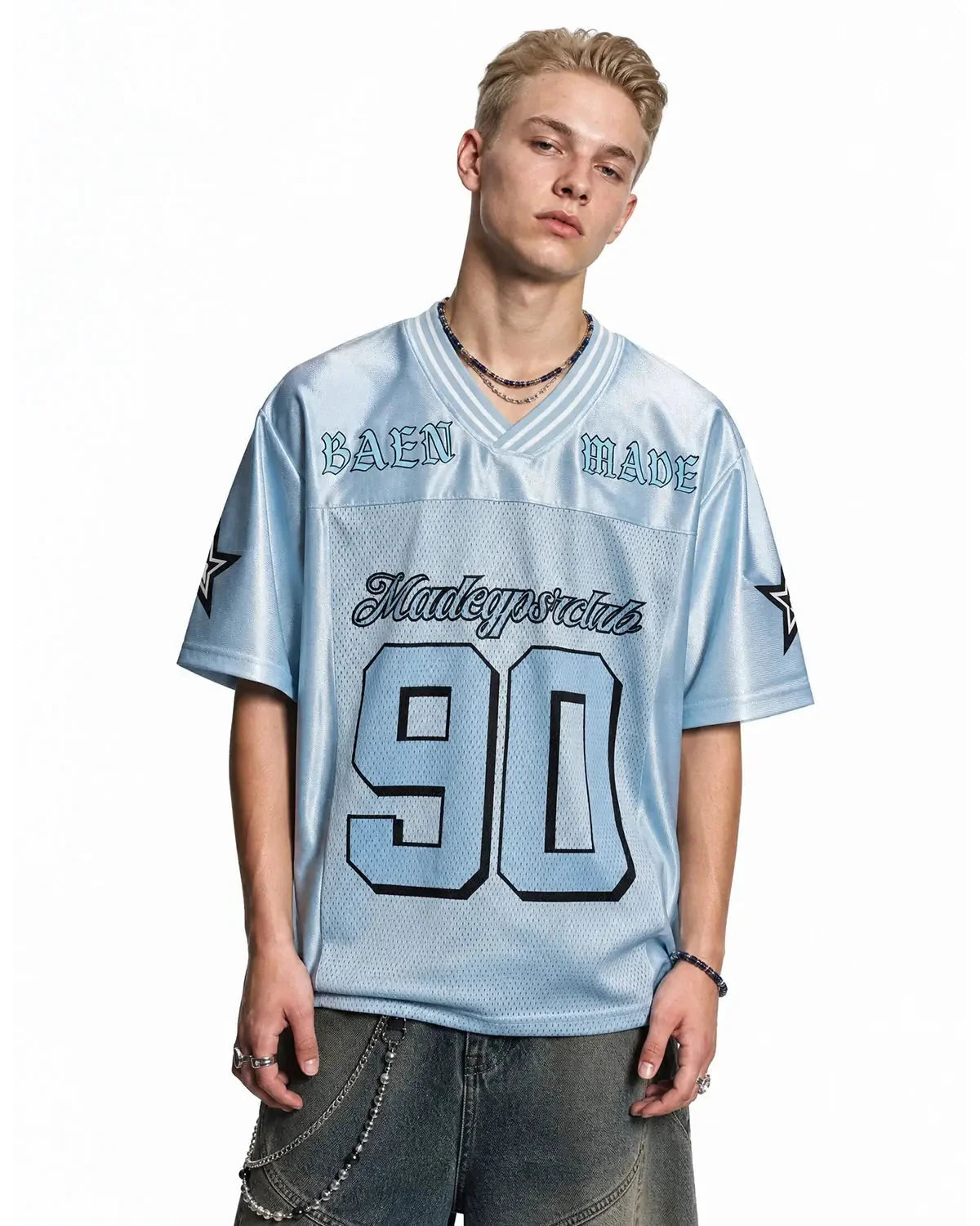 Omygoods Mesh Patchwork Oversized Jersey