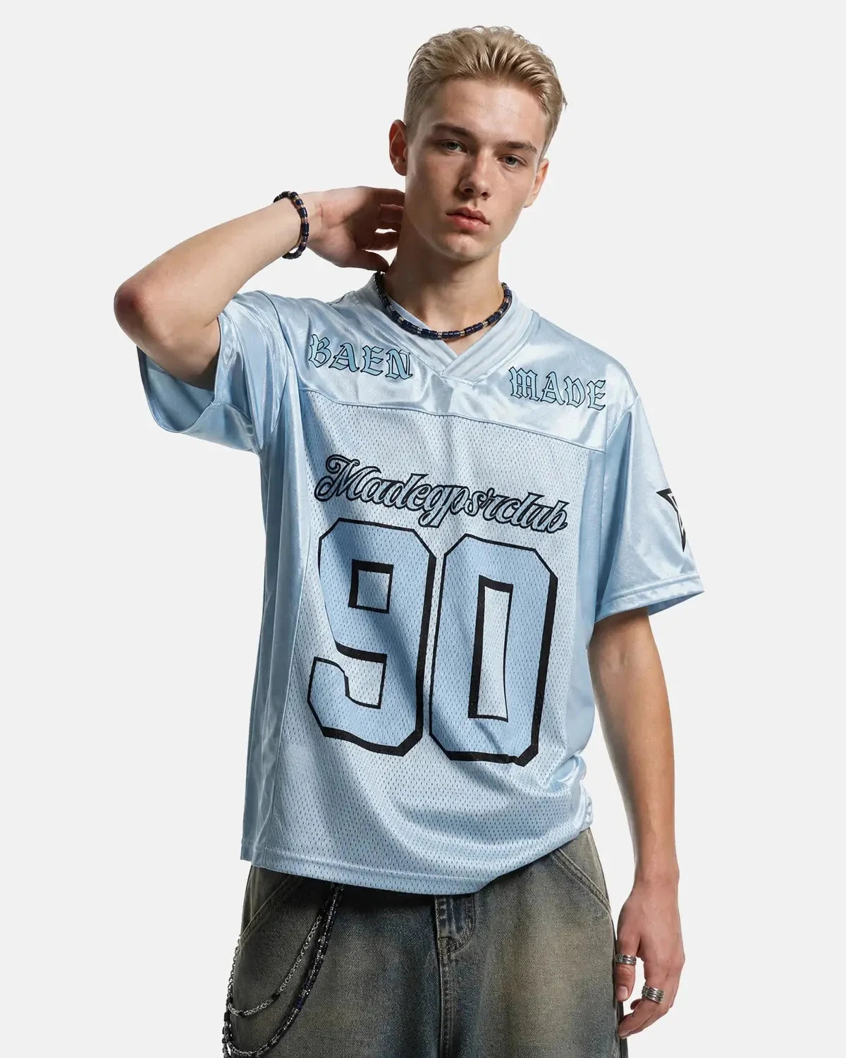 Omygoods Mesh Patchwork Oversized Jersey