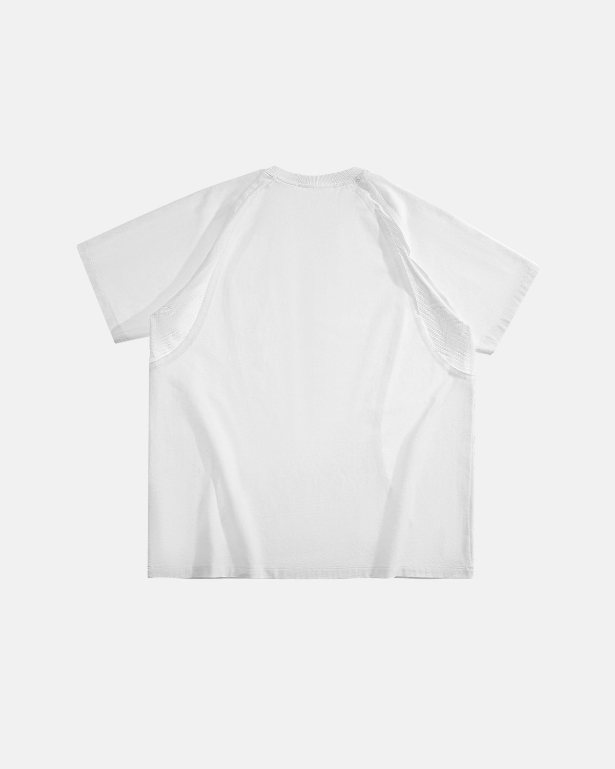 Omygoods Mesh Patchwork Stitching Embroidered T-Shirt