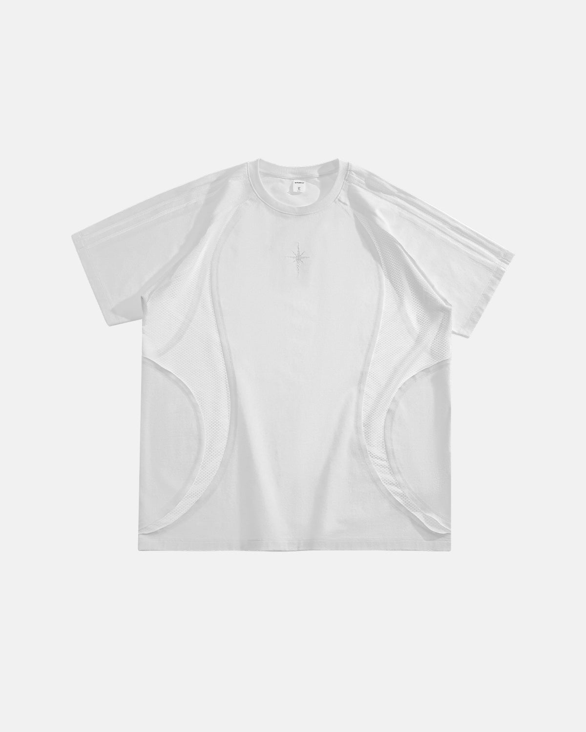 Omygoods Mesh Patchwork Stitching Embroidered T-Shirt