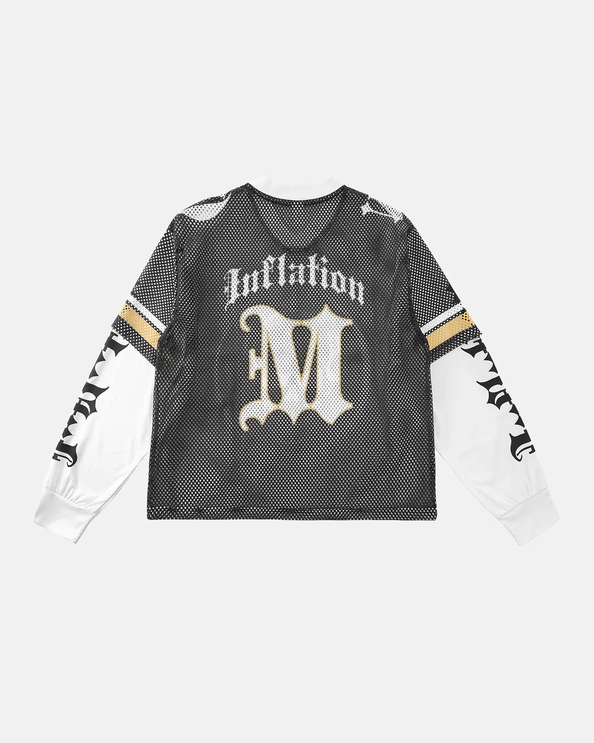 Omygoods Mesh Skeleton Print Long Sleeve Tee