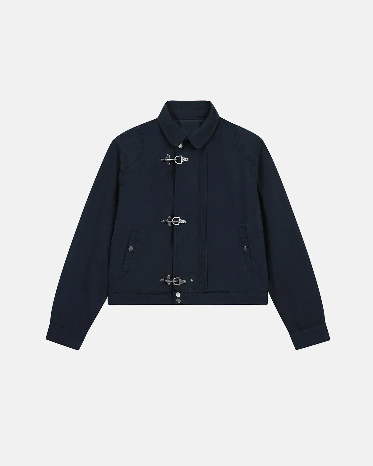 Omygoods Metal Clasp Boxy Workwear Jacket