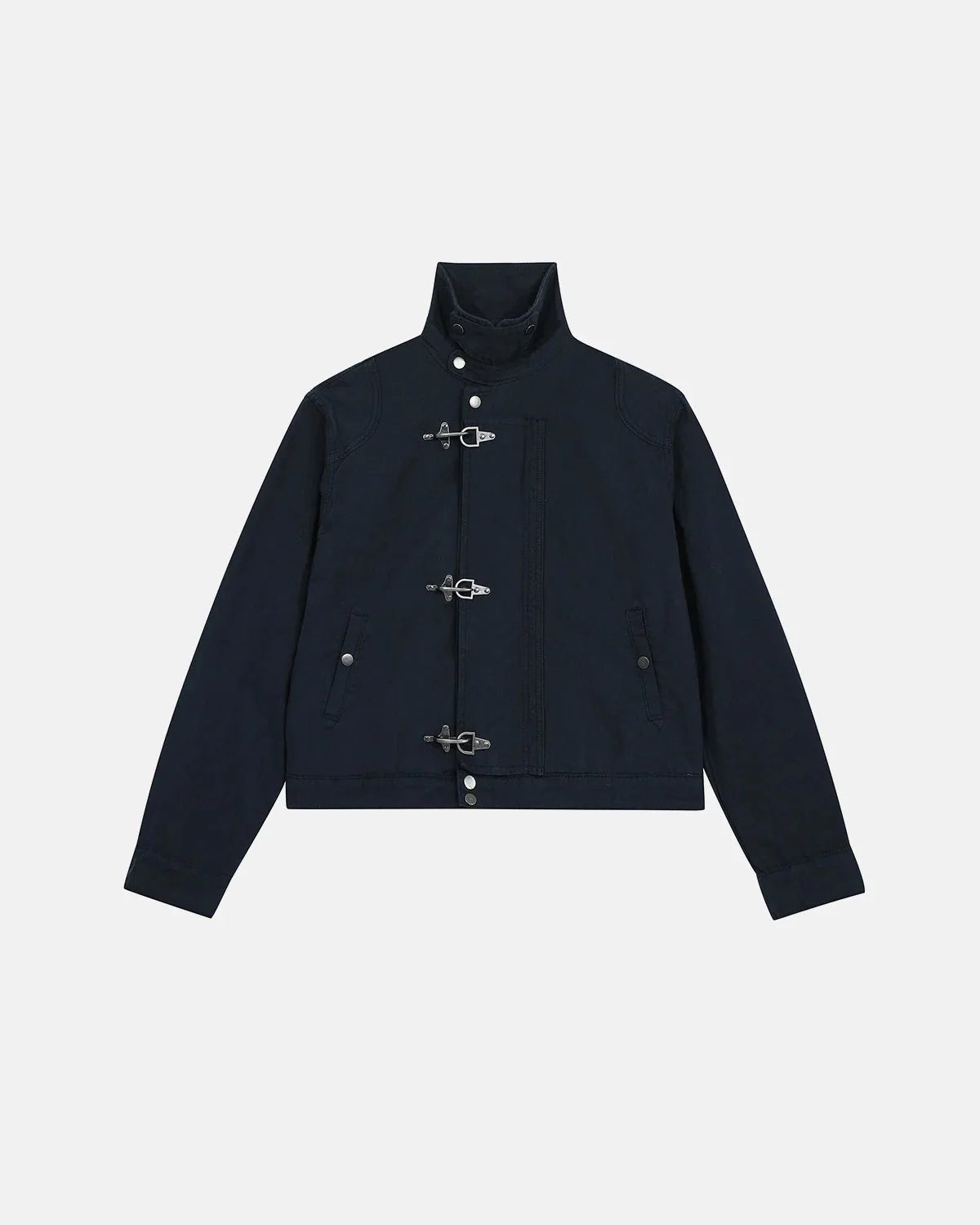 Omygoods Metal Clasp Boxy Workwear Jacket