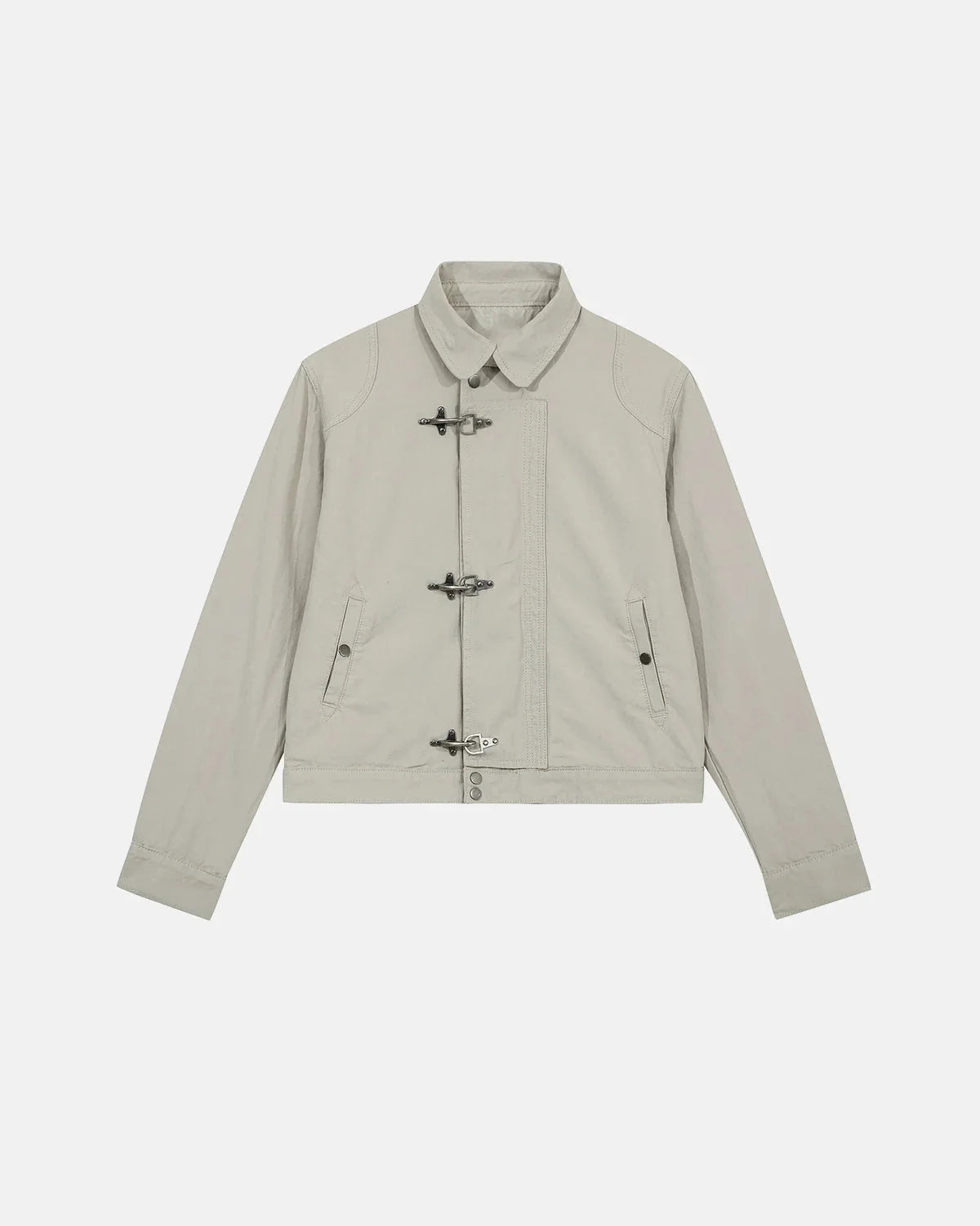 Omygoods Metal Clasp Boxy Workwear Jacket