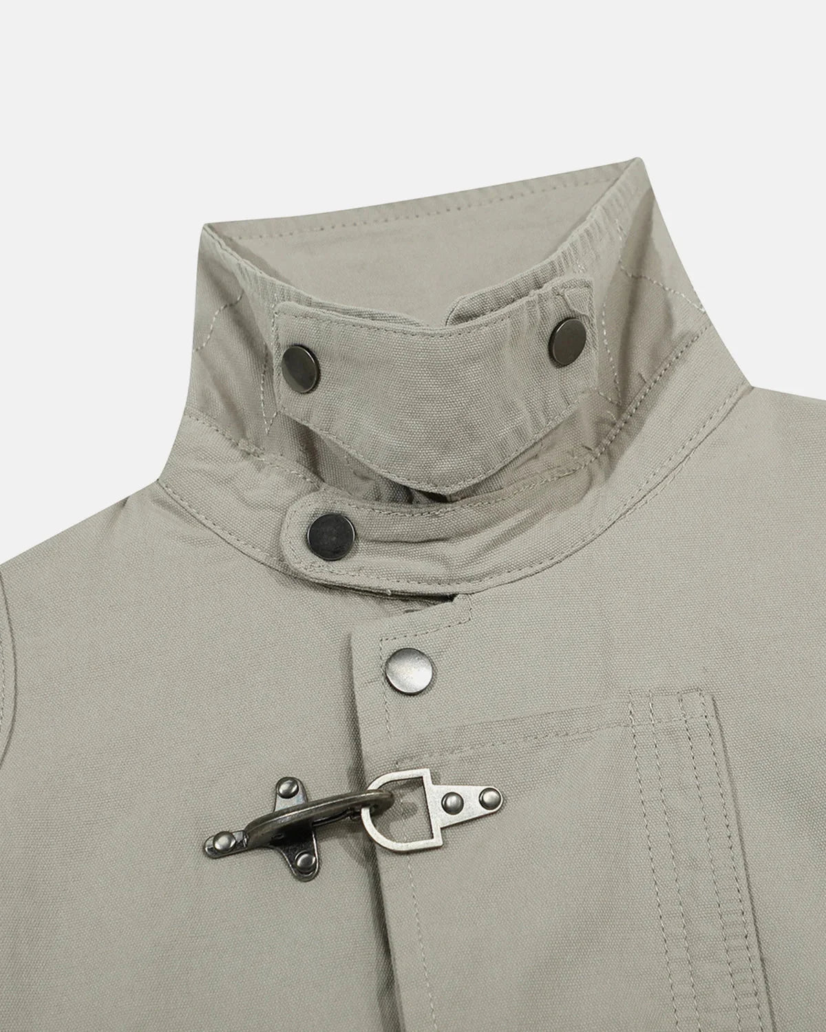 Omygoods Metal Clasp Boxy Workwear Jacket