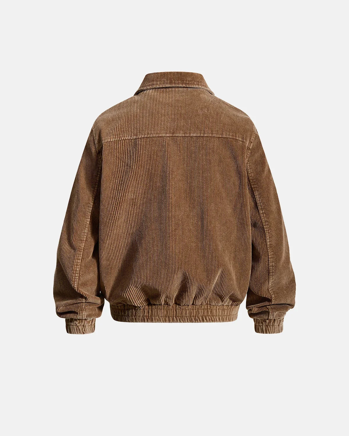 Omygoods Metal Clasp Corduroy Boxy Jacket