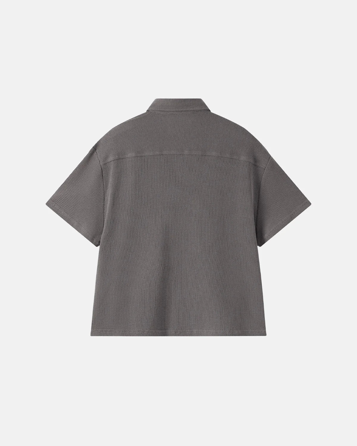 Omygoods Metal Clasp Waffle Shirt