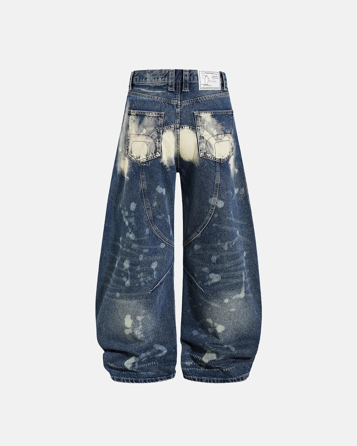 Omygoods Metal Eyelet Washed Barrel Jeans