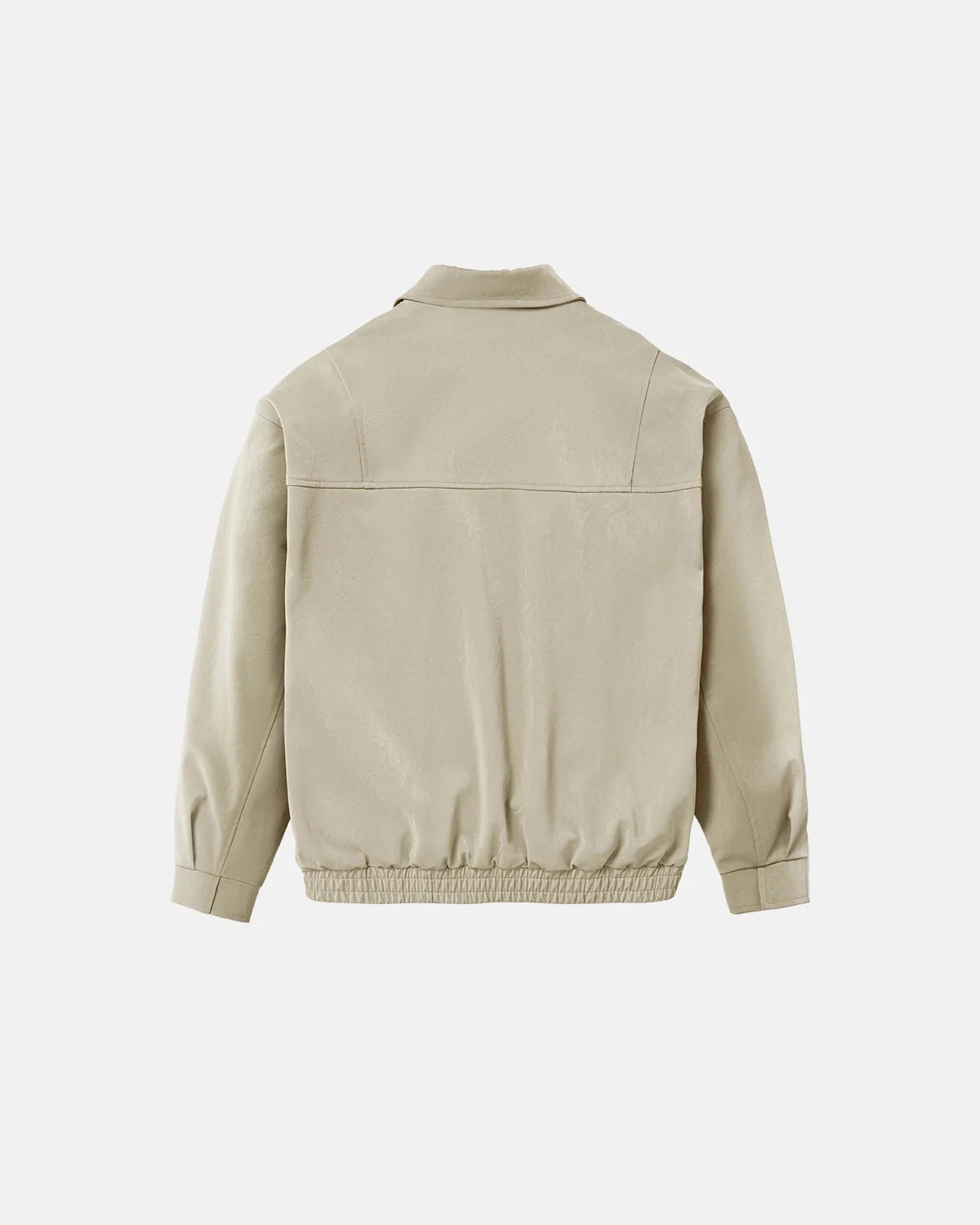 Omygoods Minimalist PU Leather Zip Up Jacket