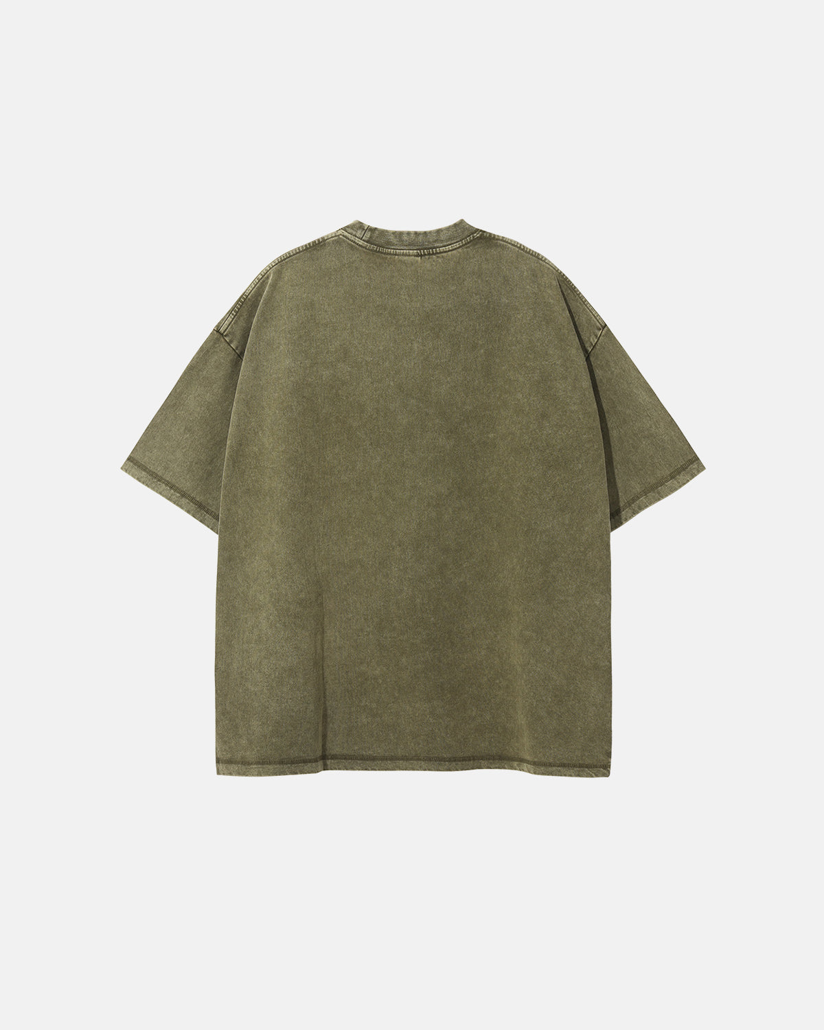 Omygoods Mock Neck Wax Washed T-Shirt