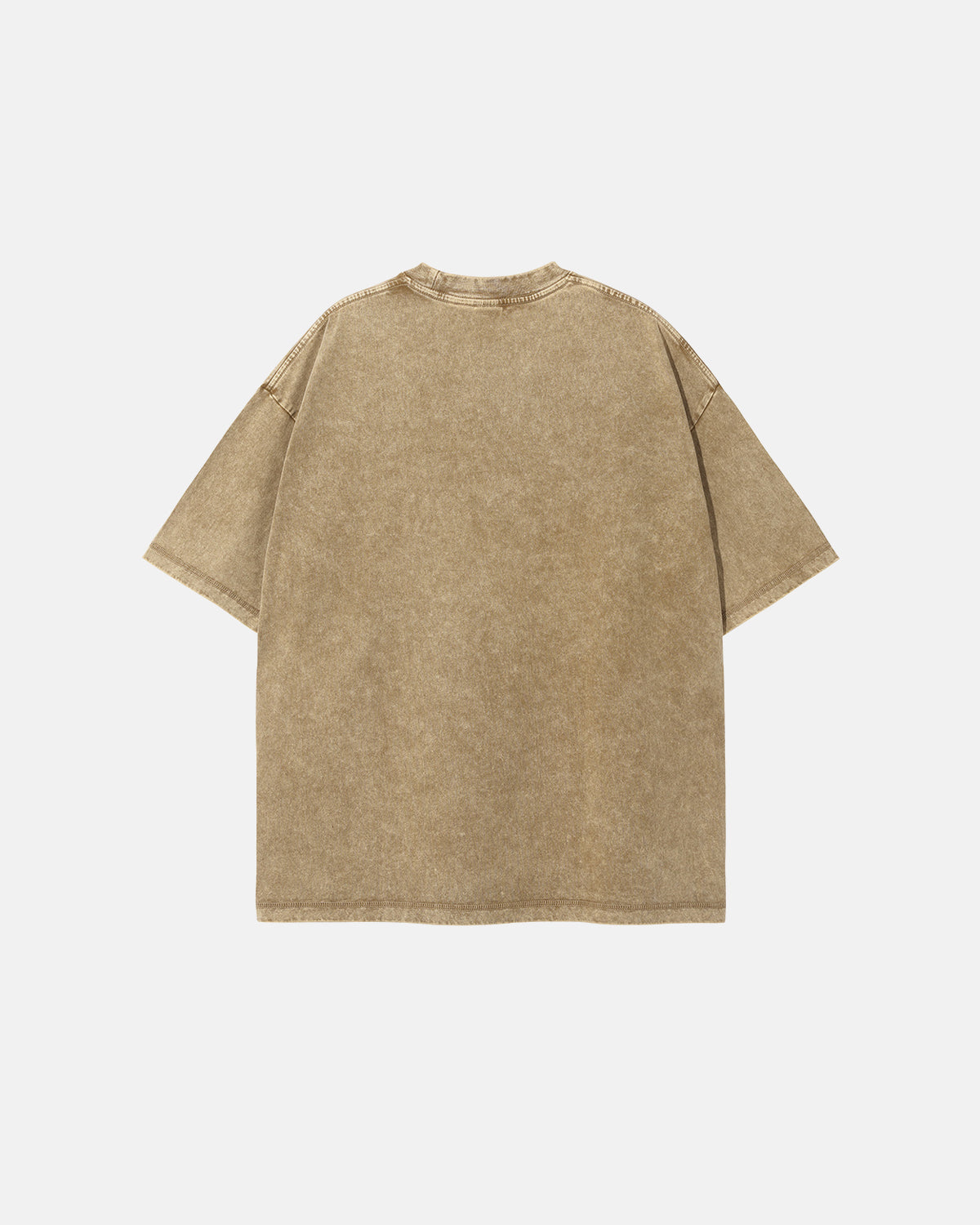 Omygoods Mock Neck Wax Washed T-Shirt