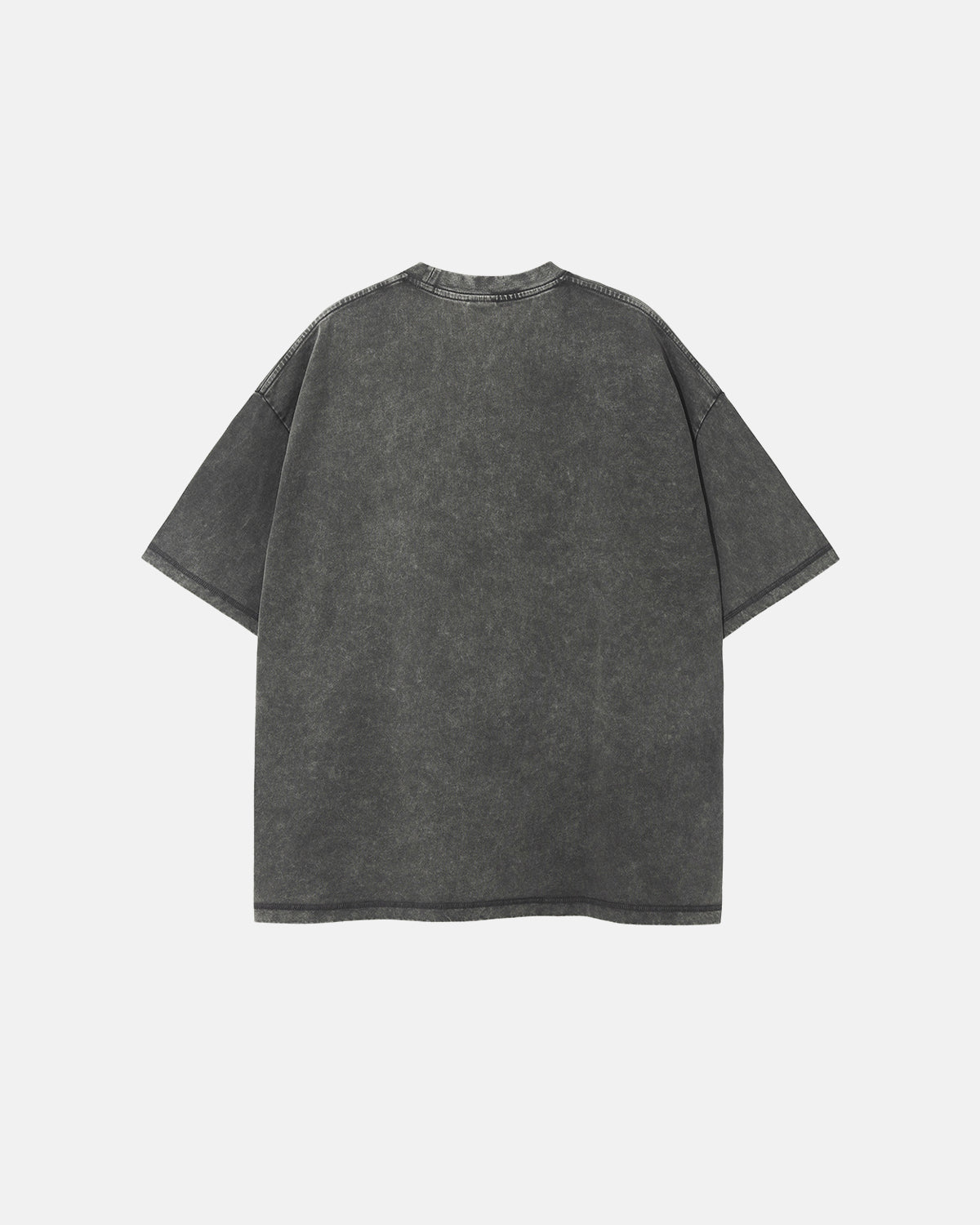 Omygoods Mock Neck Wax Washed T-Shirt