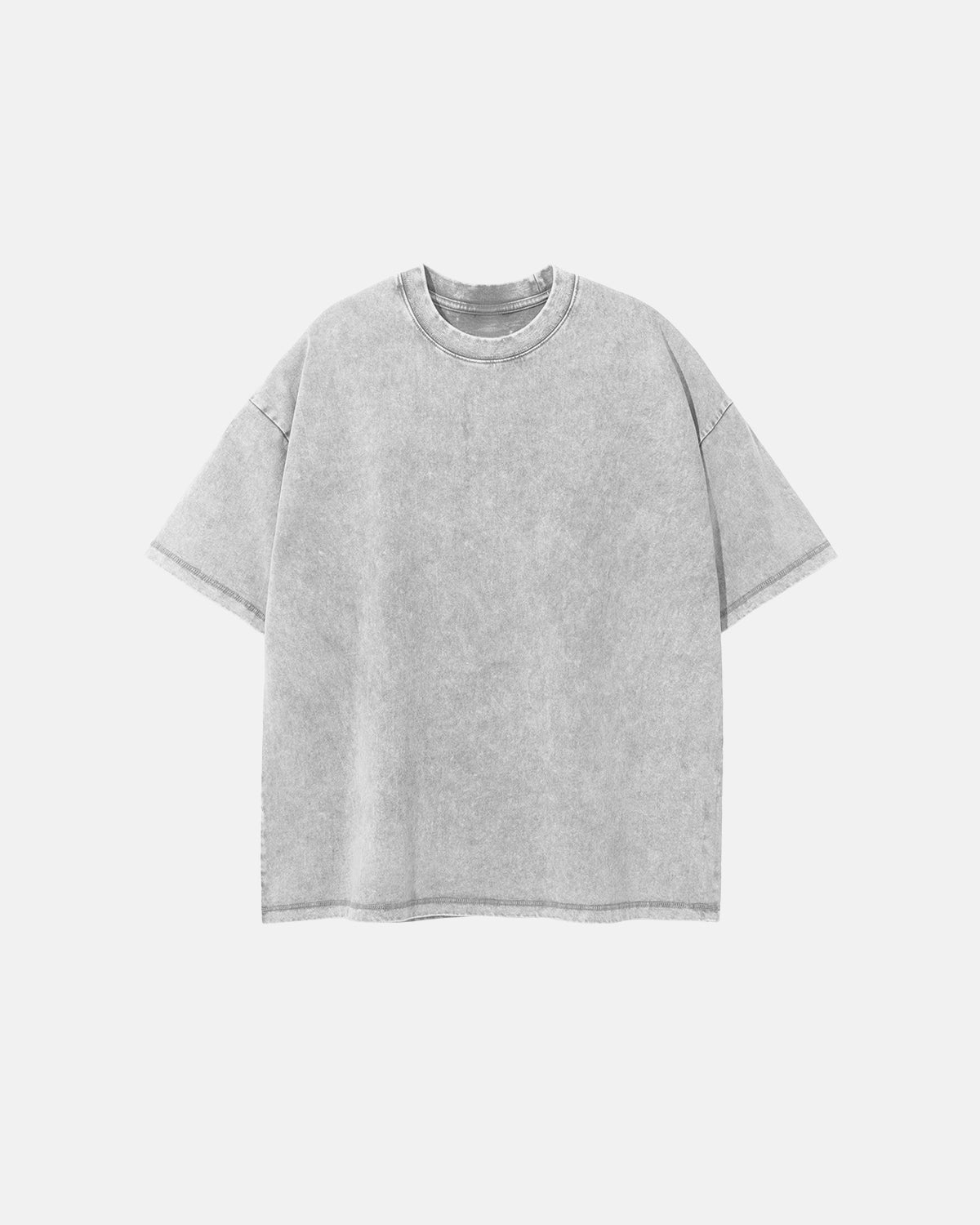 Omygoods Mock Neck Wax Washed T-Shirt