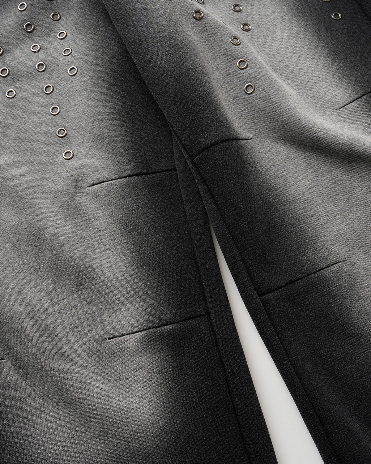 Omygoods Monkey Wash Eyelet Wide Leg Sweatpants