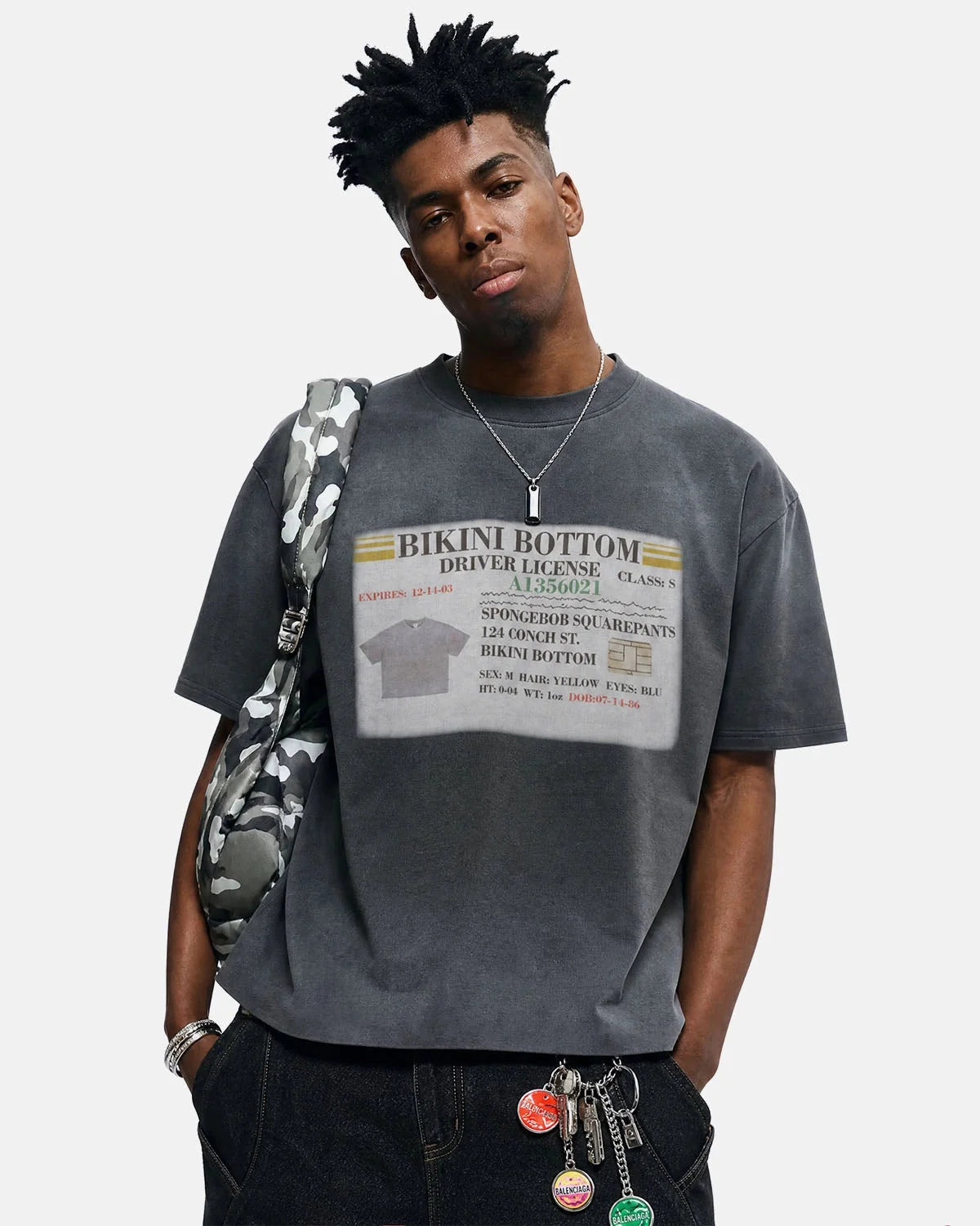 Omygoods Monkey Wash Graphic Boxy T-Shirt