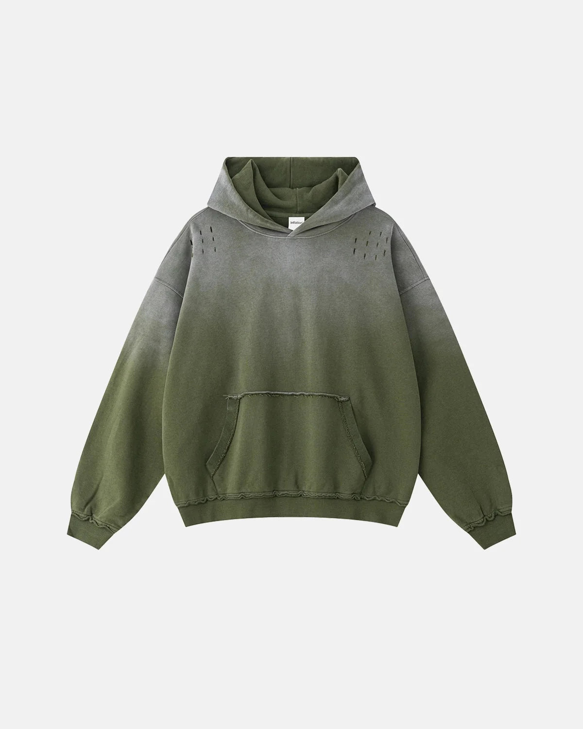 Omygoods Monkey Wash Ripped Hoodie