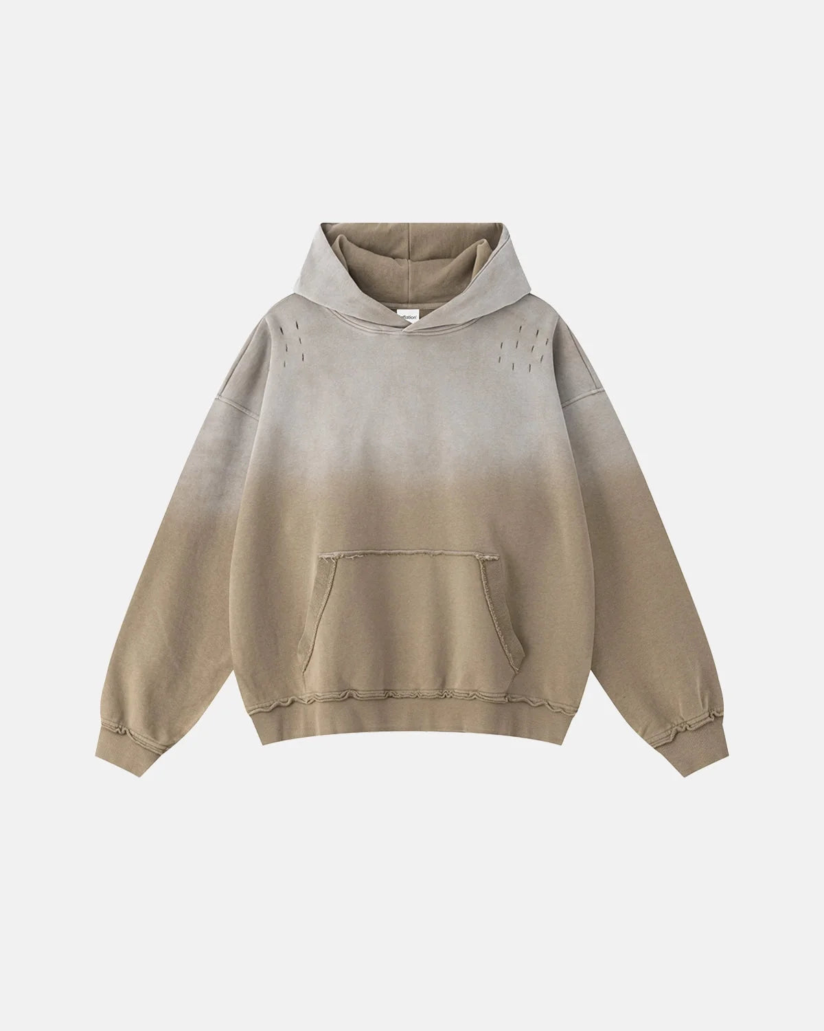 Omygoods Monkey Wash Ripped Hoodie