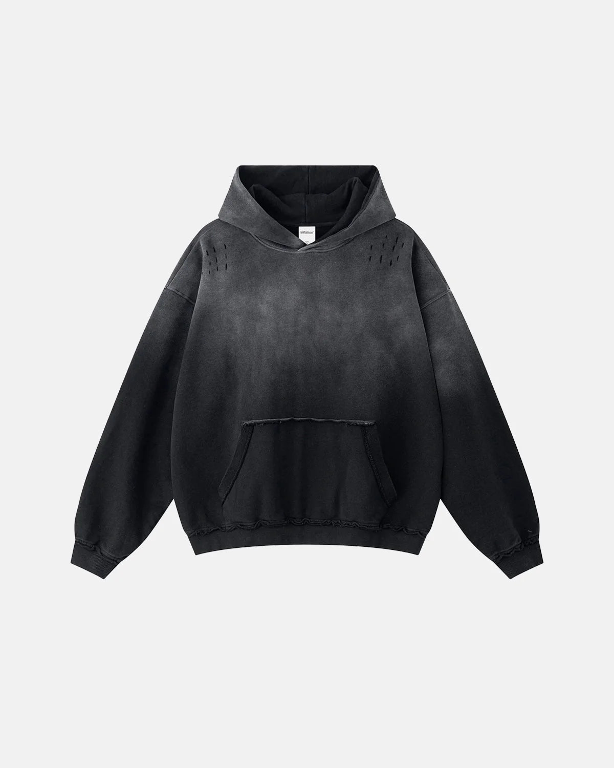 Omygoods Monkey Wash Ripped Hoodie