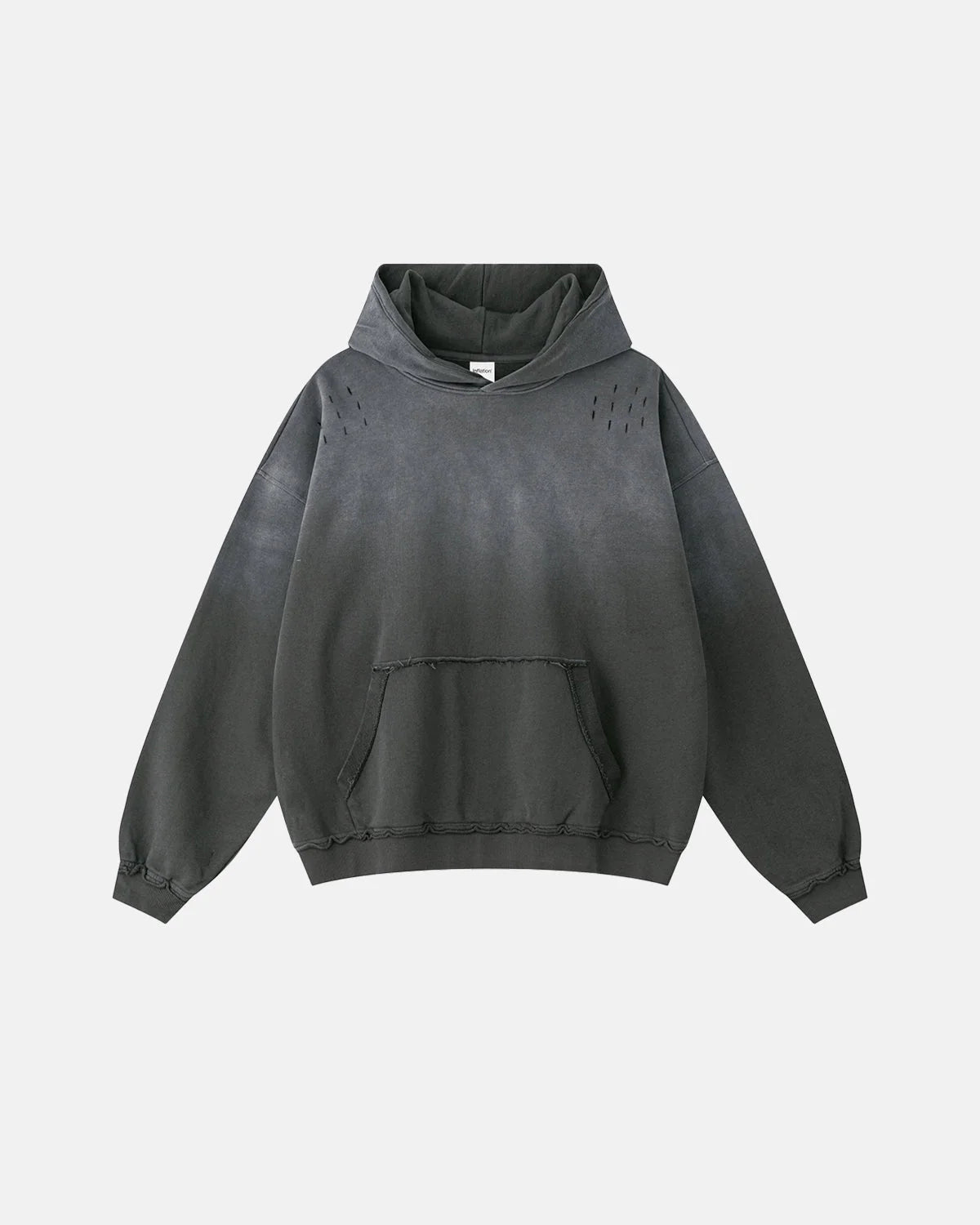 Omygoods Monkey Wash Ripped Hoodie
