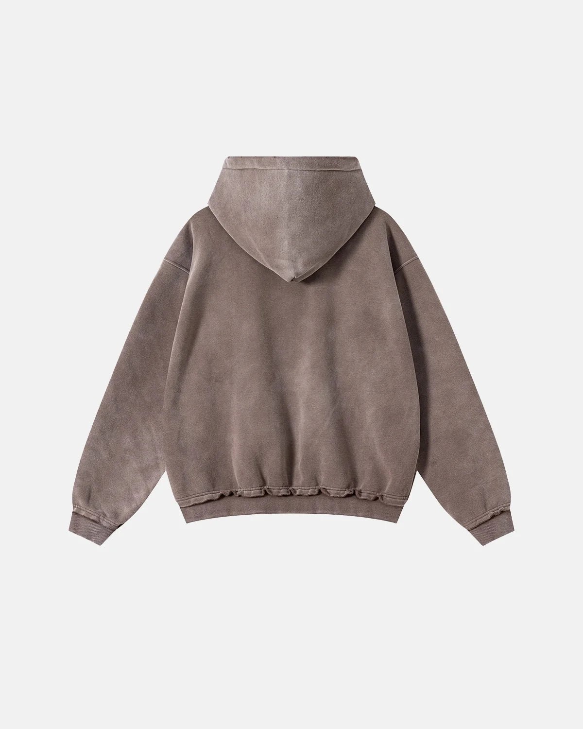 Omygoods Monkey Wash Ripped Zip Up Hoodie