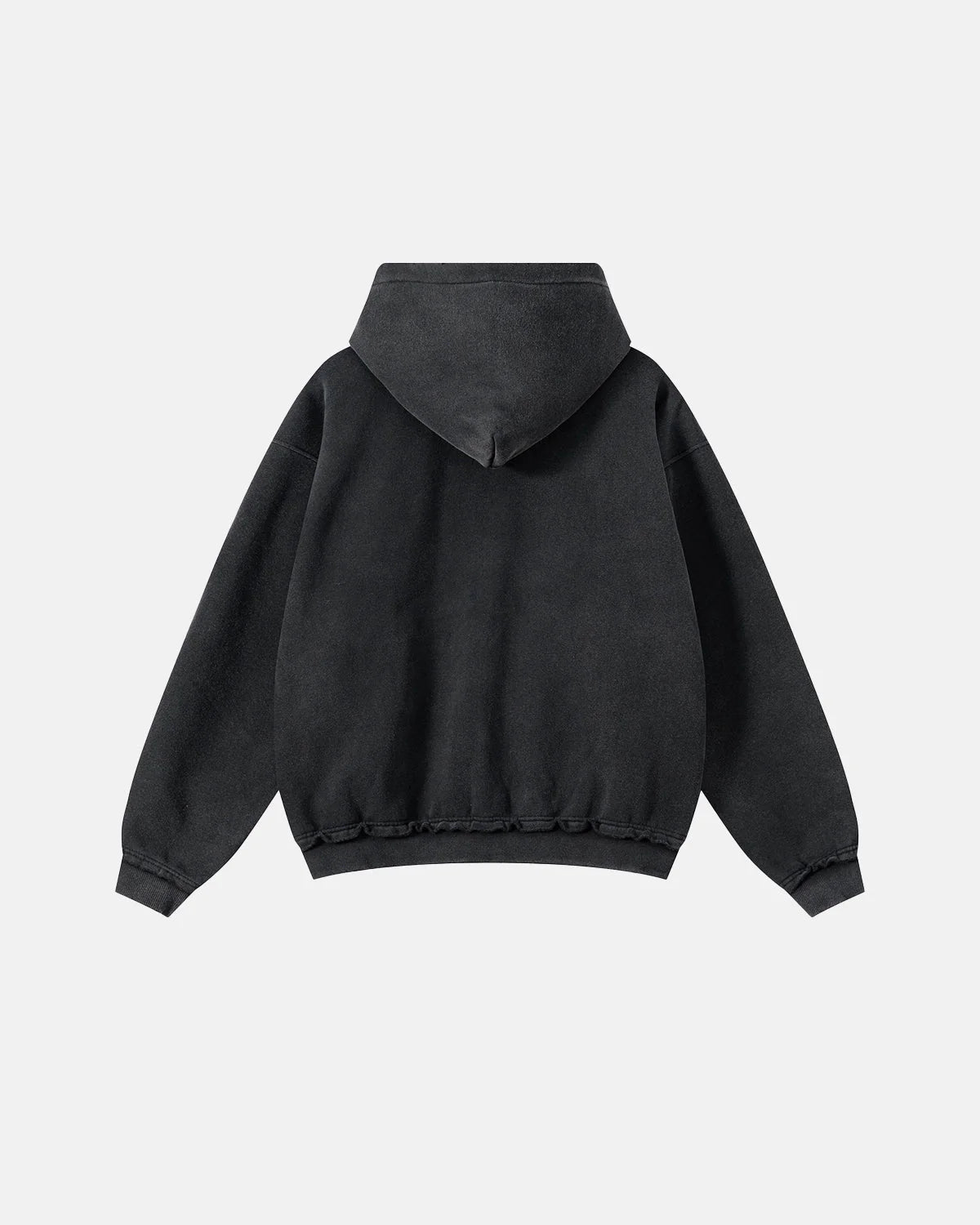 Omygoods Monkey Wash Ripped Zip Up Hoodie