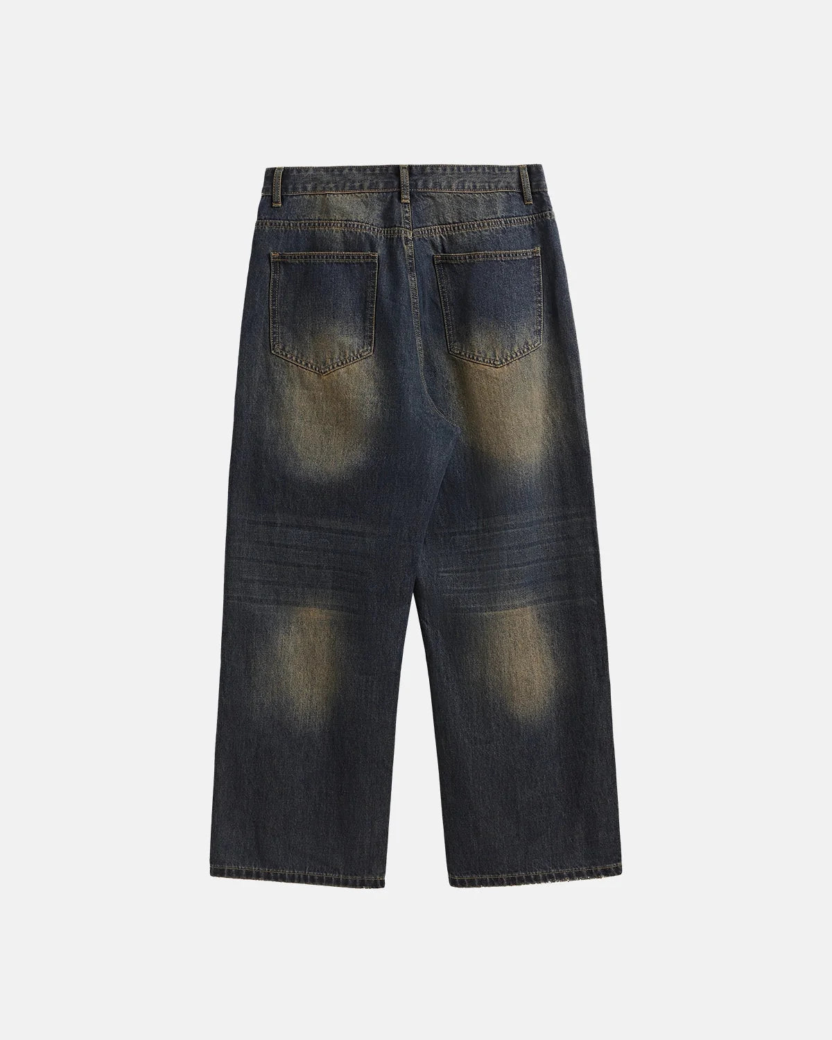 Omygoods Monkey Wash Wide Leg Jeans