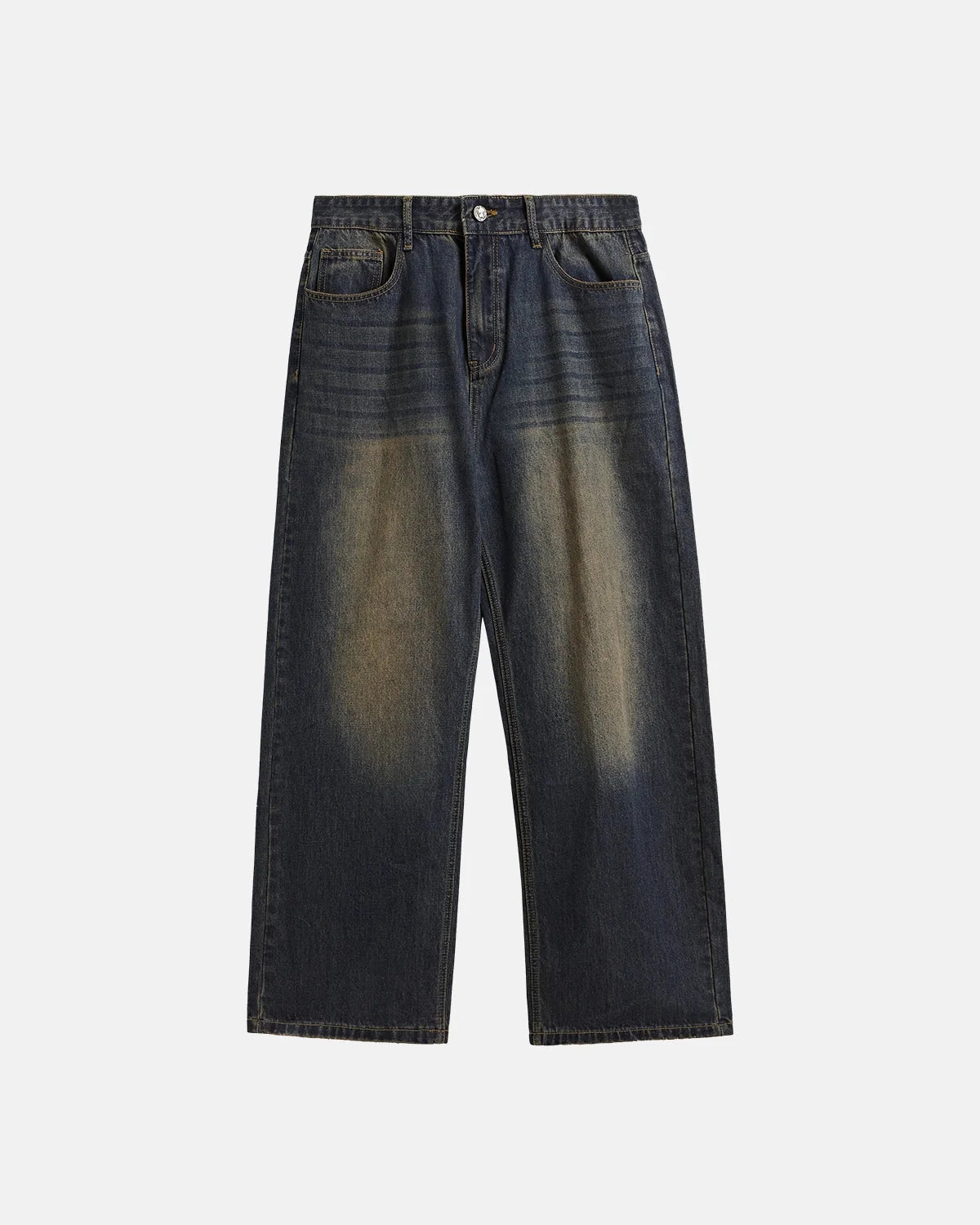 Omygoods Monkey Wash Wide Leg Jeans