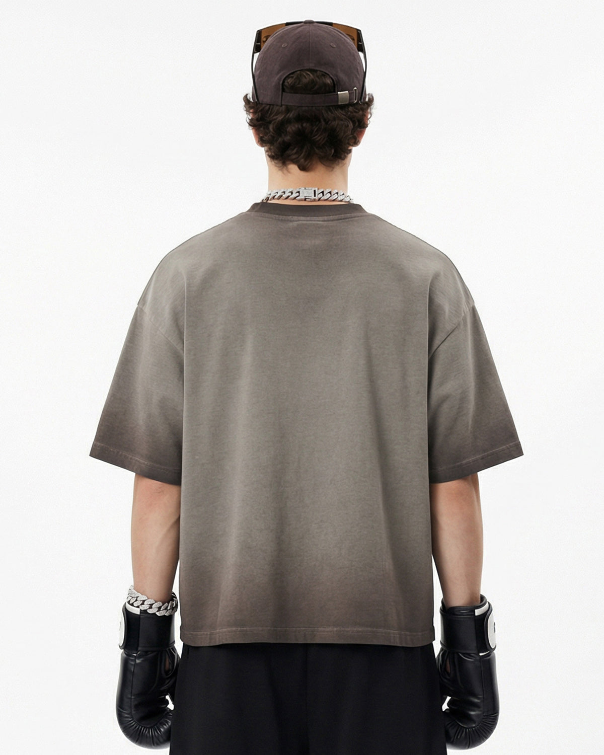 Omygoods Monkey Washed Dyed Fade Boxy T-Shirt