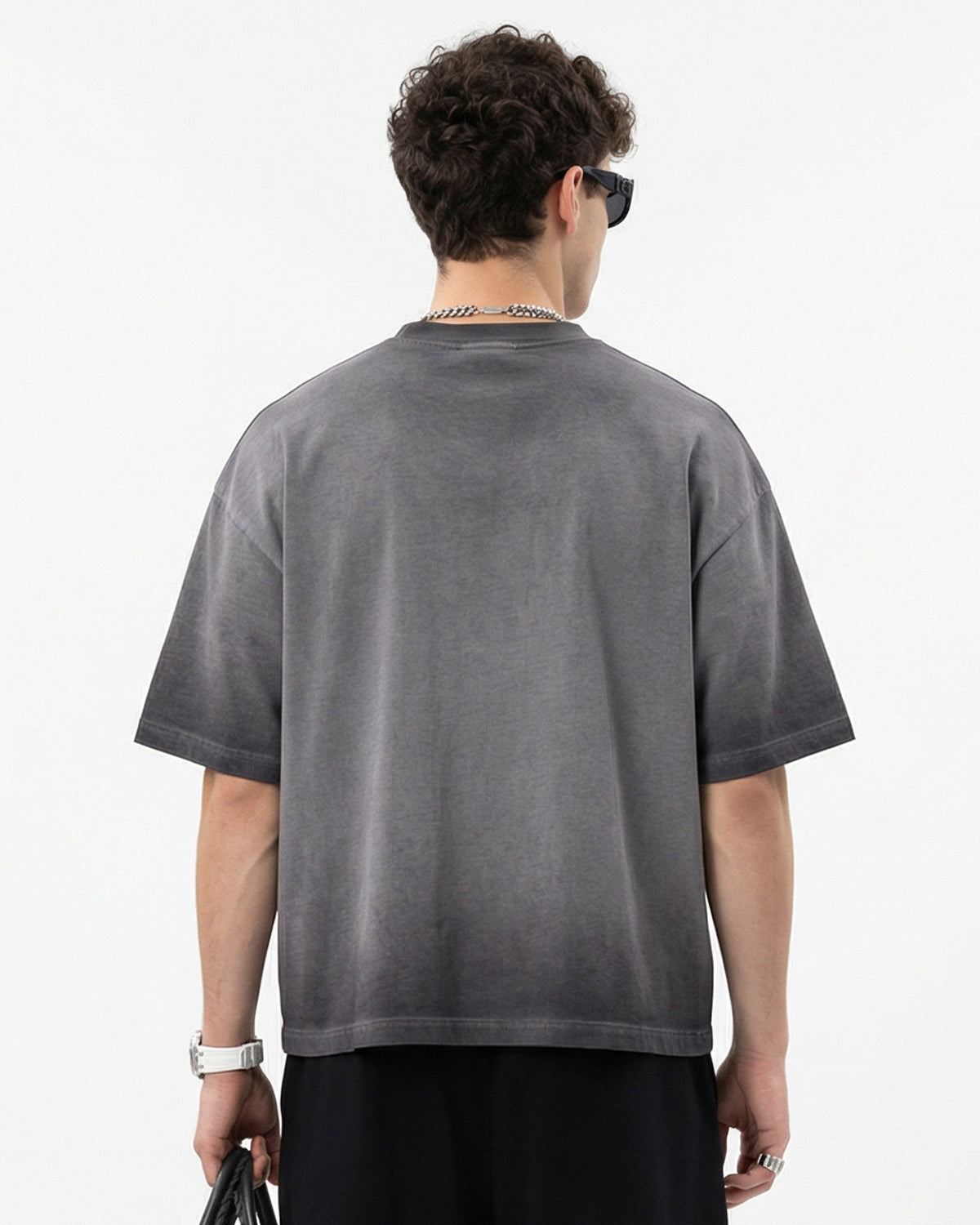 Omygoods Monkey Washed Dyed Fade Boxy T-Shirt