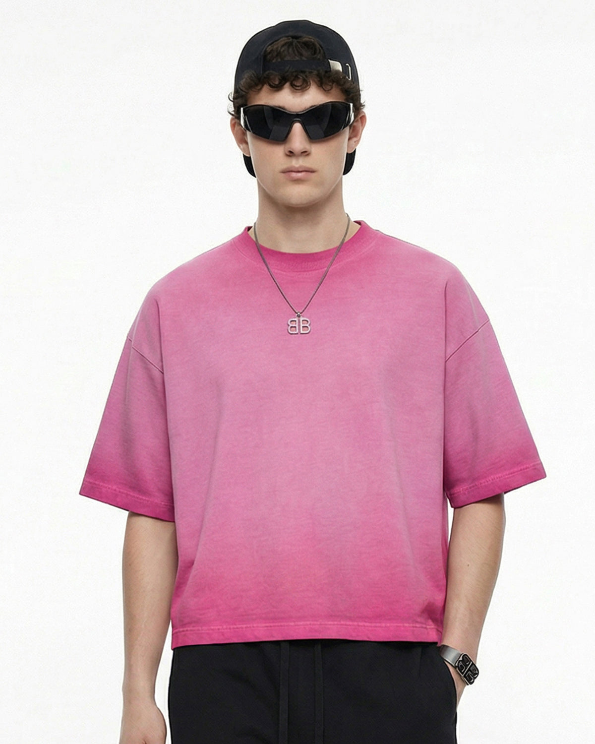 Omygoods Monkey Washed Dyed Fade Boxy T-Shirt
