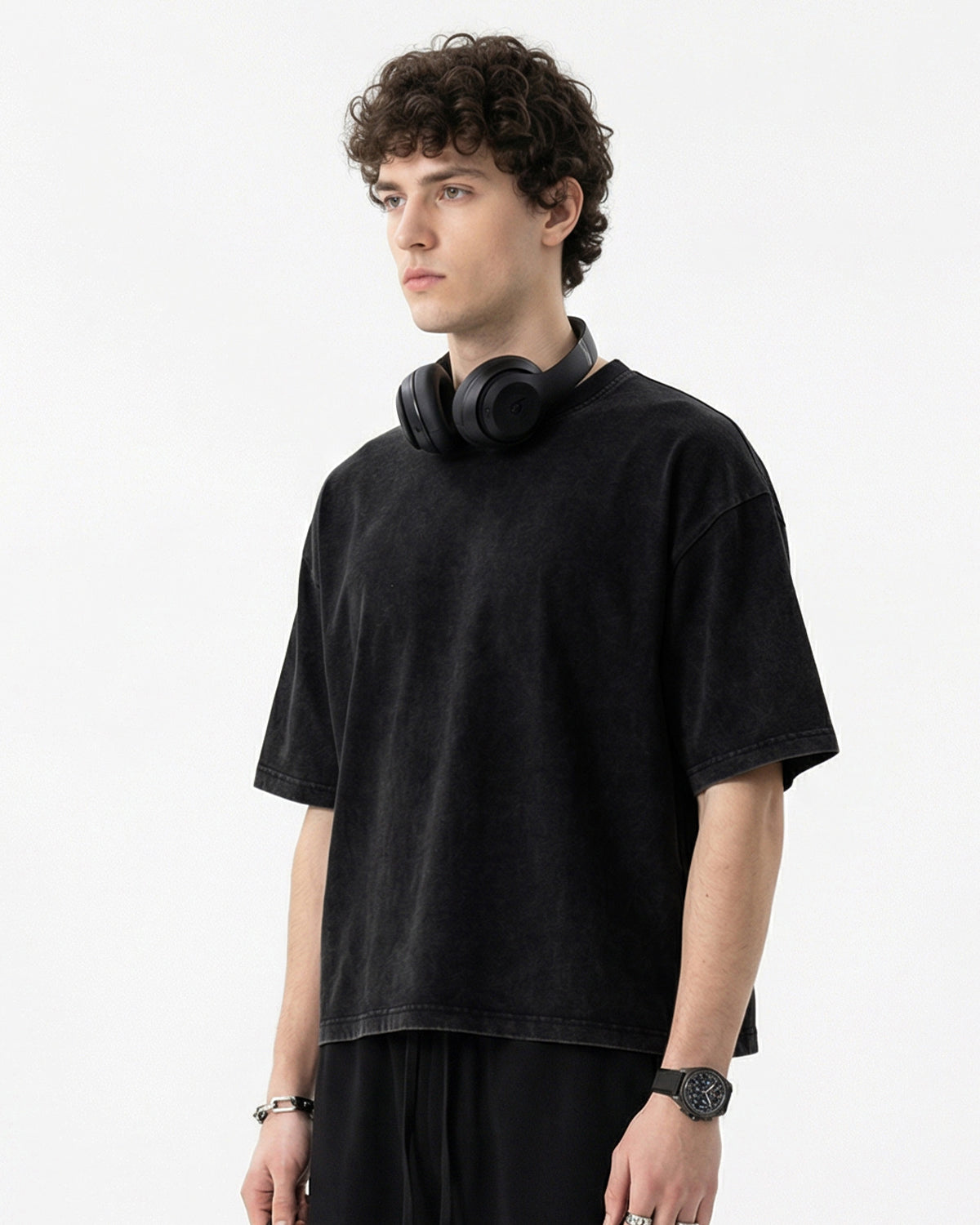 Omygoods Monkey Washed Dyed Fade Boxy T-Shirt