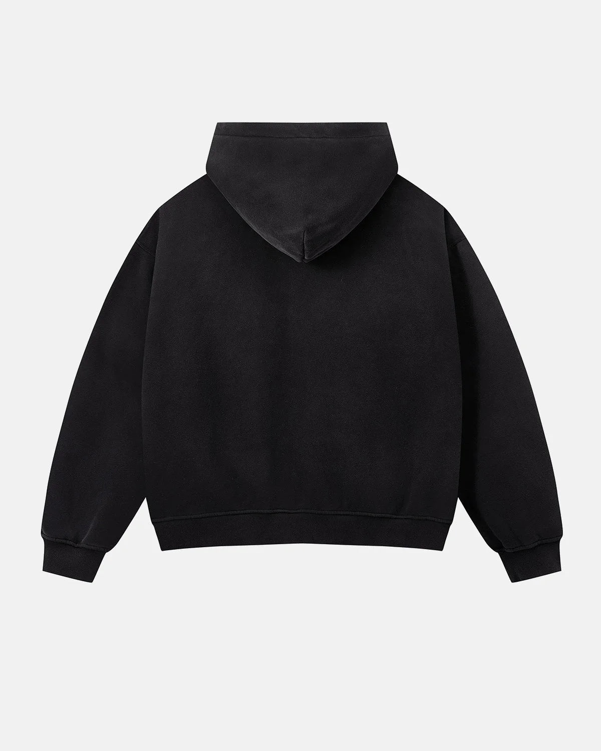 Omygoods Monkey Washed Fleece Boxy Zip Up Hoodie