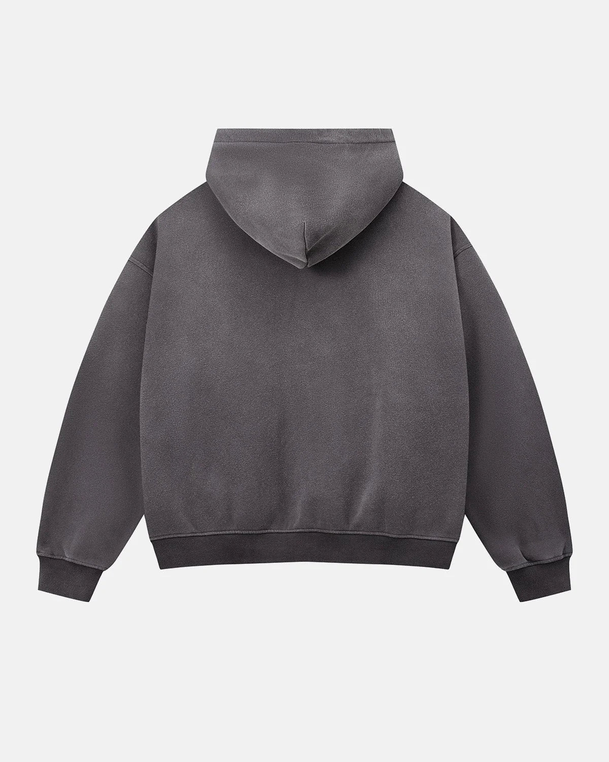 Omygoods Monkey Washed Fleece Boxy Zip Up Hoodie