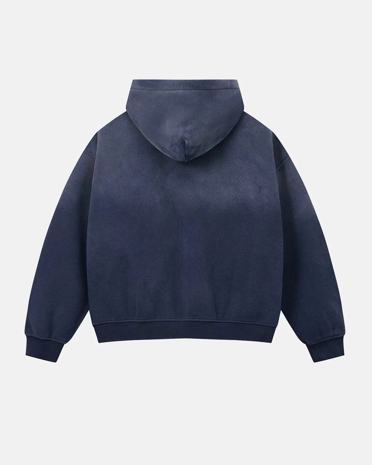 Omygoods Monkey Washed Fleece Boxy Zip Up Hoodie